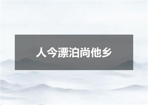人今漂泊尚他乡