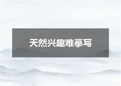 天然兴趣难摹写