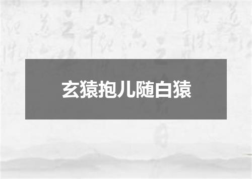 玄猿抱儿随白猿