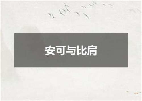 安可与比肩