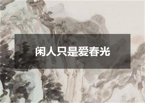 闲人只是爱春光