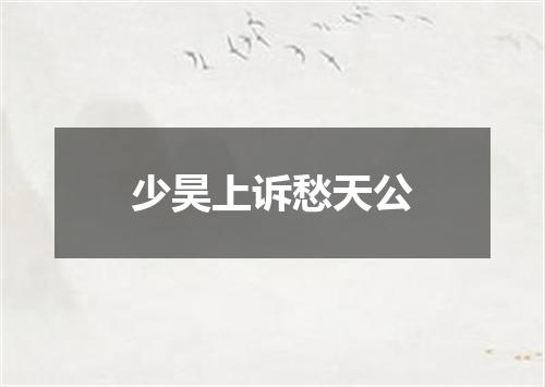 少昊上诉愁天公