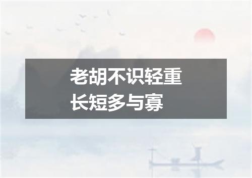 老胡不识轻重长短多与寡