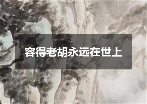容得老胡永远在世上