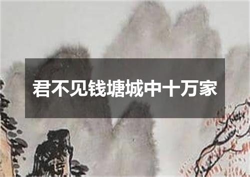 君不见钱塘城中十万家