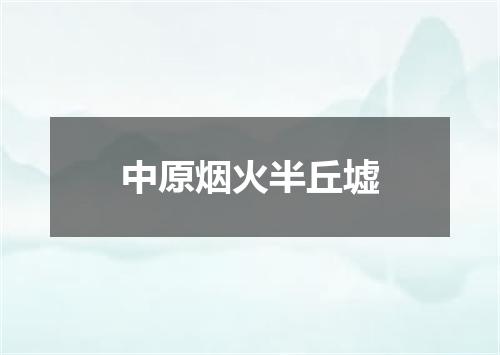 中原烟火半丘墟