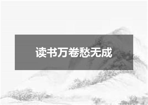 读书万卷愁无成
