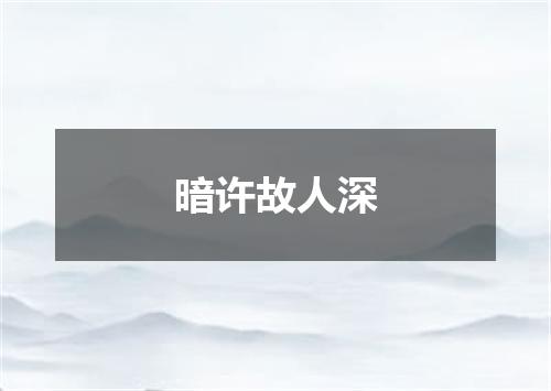 暗许故人深