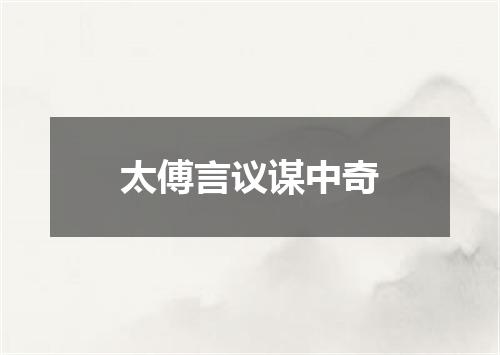 太傅言议谋中奇