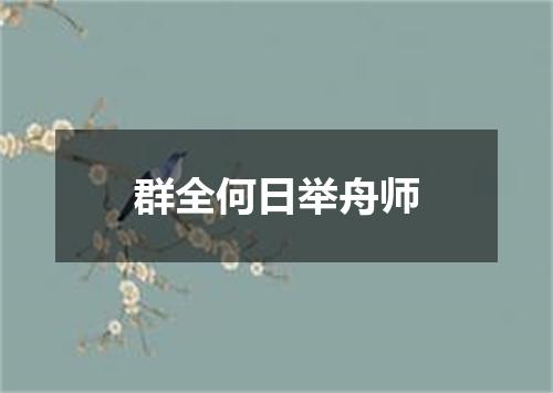 群全何日举舟师