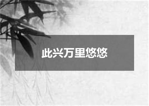 此兴万里悠悠