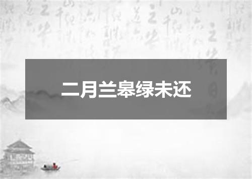 二月兰皋绿未还