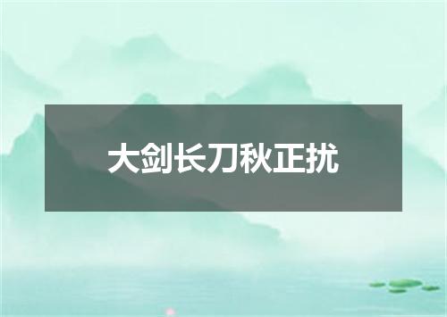 大剑长刀秋正扰