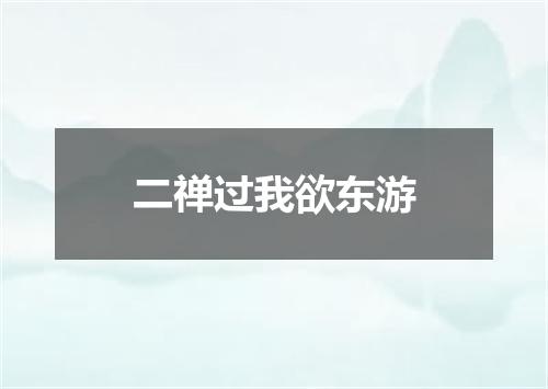 二禅过我欲东游