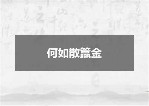 何如散籯金