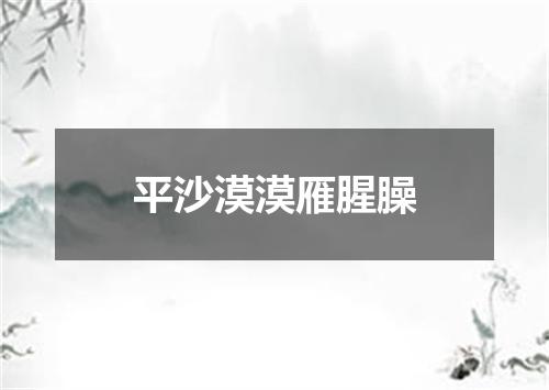 平沙漠漠雁腥臊