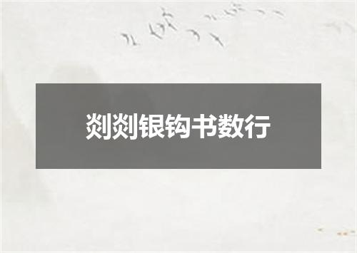 剡剡银钩书数行