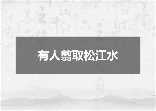 有人翦取松江水