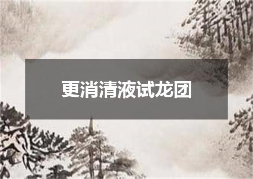 更消清液试龙团