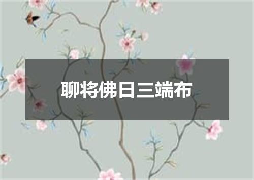 聊将佛日三端布