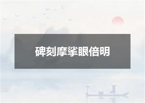 碑刻摩挲眼倍明