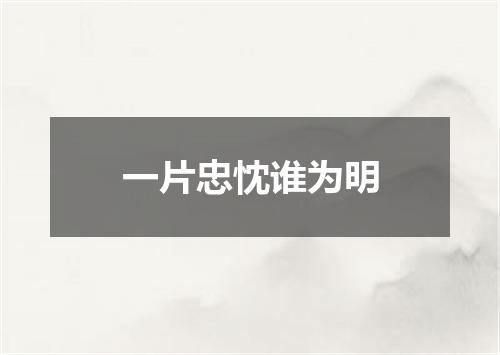 一片忠忱谁为明