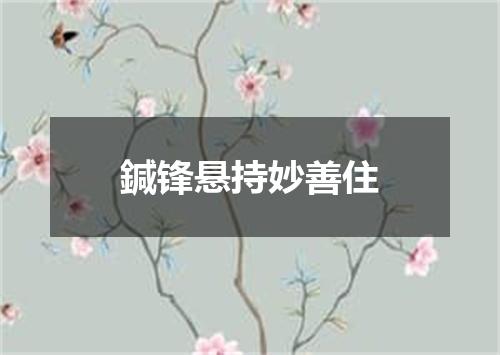 鍼锋悬持妙善住