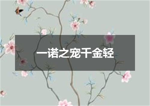 一诺之宠千金轻