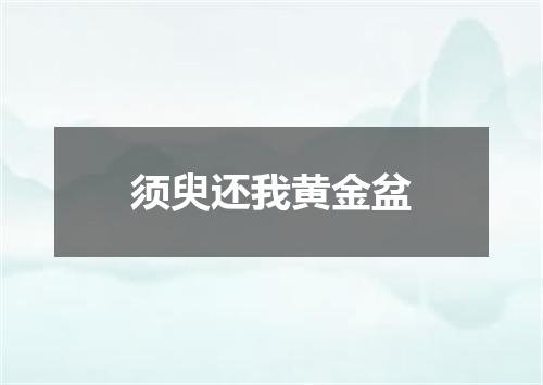 须臾还我黄金盆