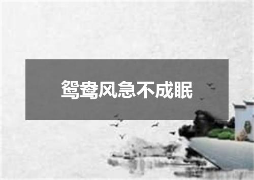 鸳鸯风急不成眠