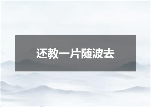 还教一片随波去