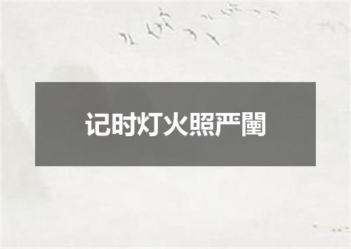 记时灯火照严闉