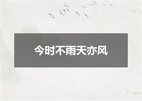 今时不雨天亦风