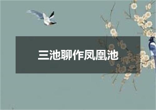 三池聊作凤凰池