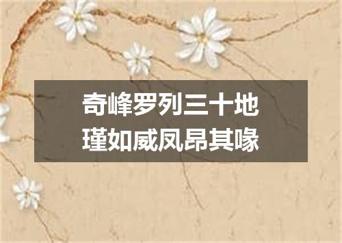 奇峰罗列三十地瑾如威凤昂其喙
