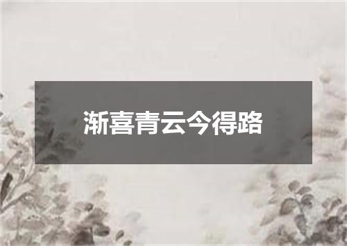 渐喜青云今得路