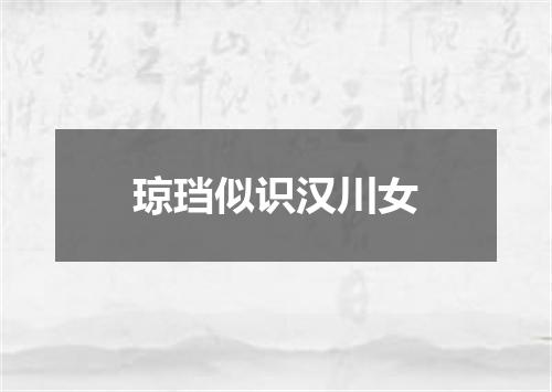 琼珰似识汉川女