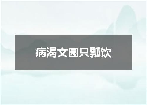 病渴文园只瓢饮