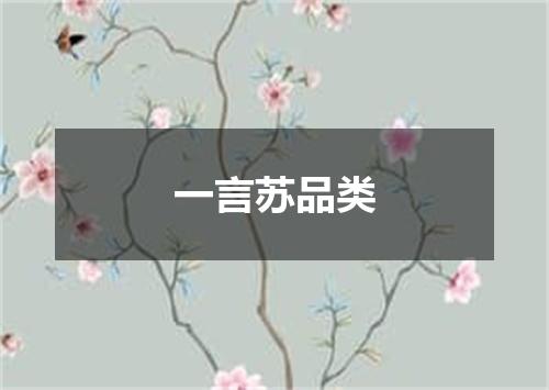 一言苏品类