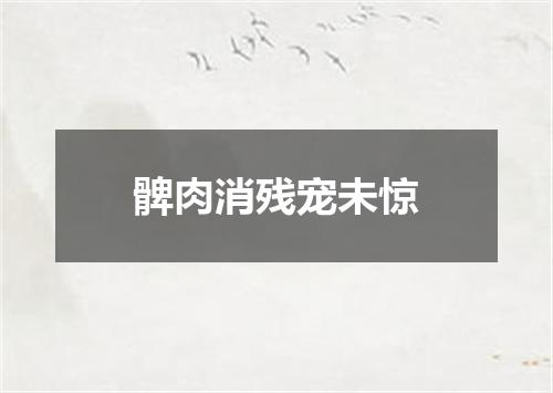 髀肉消残宠未惊