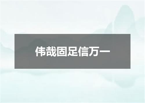 伟哉固足信万一