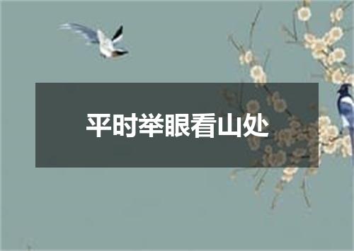 平时举眼看山处