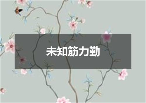 未知筋力勤