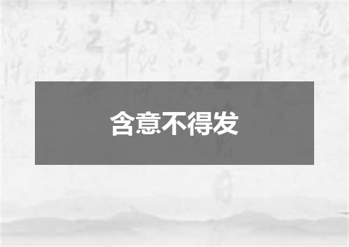含意不得发