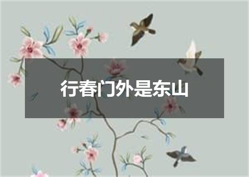 行春门外是东山