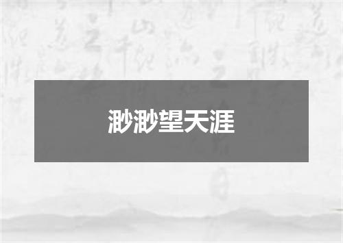 渺渺望天涯