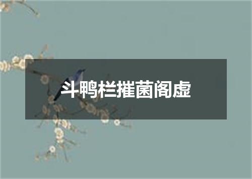 斗鸭栏摧菌阁虚