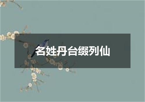 名姓丹台缀列仙