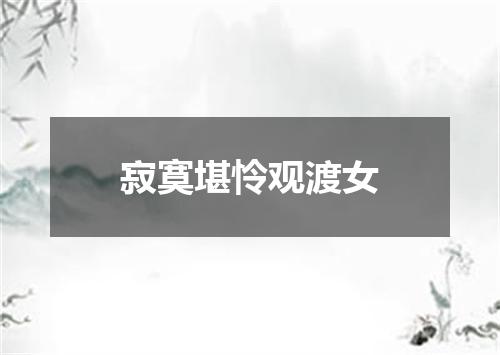 寂寞堪怜观渡女