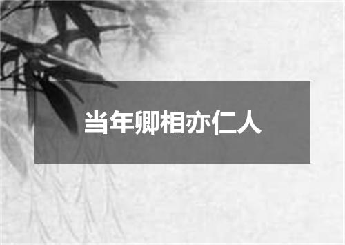 当年卿相亦仁人